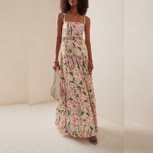 Agua by Agua Bendita Lima print linen maxi dress